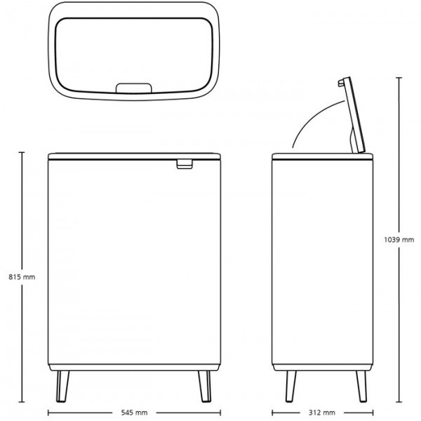 Фото - Бак для сміття Brabantia Bo Touch Bin Hi 2х30 л 130649