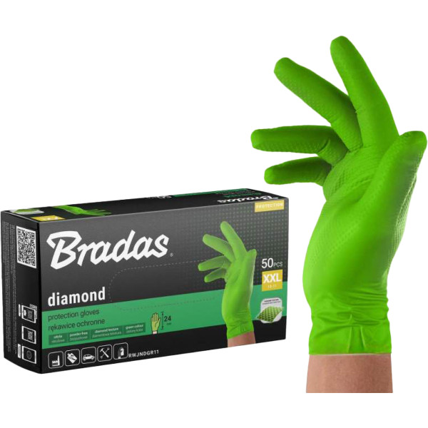 Фото - Перчатки нитриловые BRADAS DIAMOND XL 50 шт. (RWJNDGR10)
