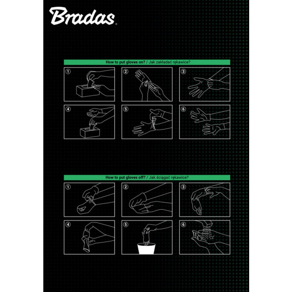 Фото - Рукавички нітрілові BRADAS DIAMOND розмір XL 9-10 чорний (RWJNDBC10)