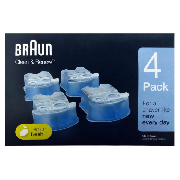 Фото - Рідина для чищення бритвеної головки Braun Картридж з рiдиною для очищення систем для голiння CCR 4шт Clean Charge Lemon Fresh