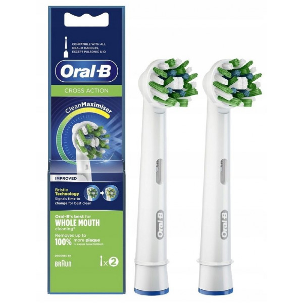 Фото - Насадка для зубної щітки Oral-B Braun Cross Action EB50RB, 2 шт