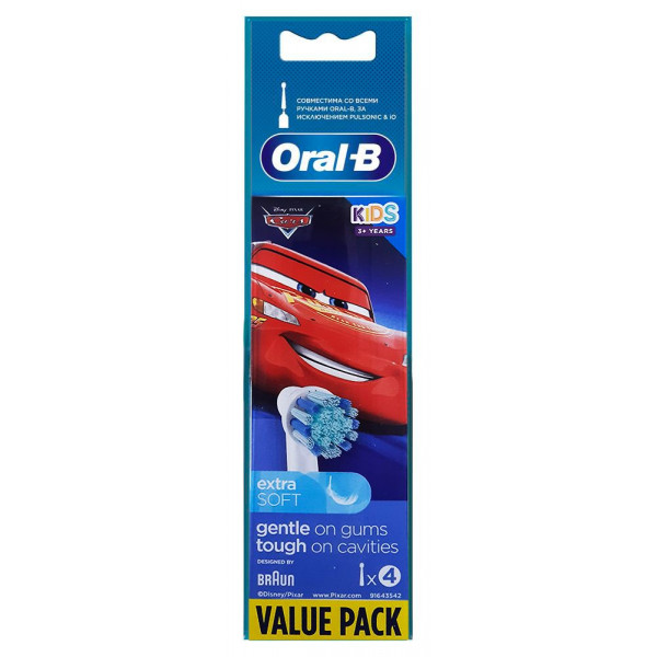 Фото - Насадка для зубної щітки Oral-B Braun EB10S Cars 4 шт.
