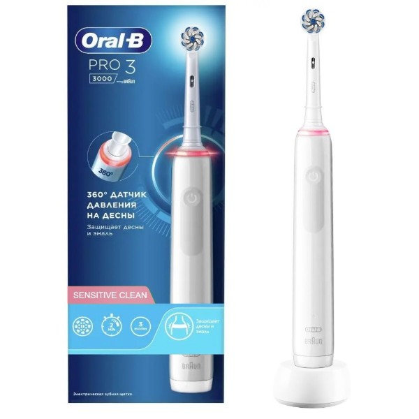 Фото - Зубна щітка електрична Oral-B Braun Pro 3000 D505.513.3 Sens Clean типу 3772 White