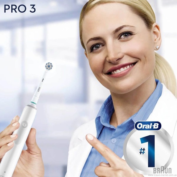 Фото - Зубна щітка електрична Oral-B Braun Pro 3000 D505.513.3 Sens Clean типу 3772 White
