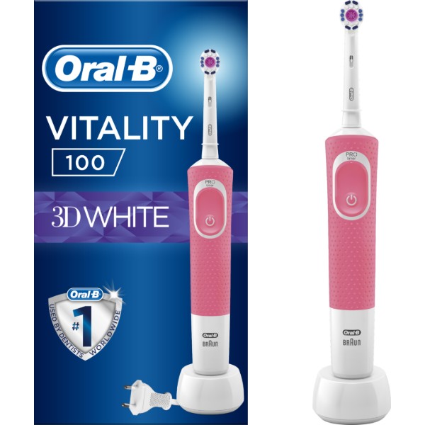 Фото - Зубная щетка электрическая Oral-B Braun Vitality D100.413.1 PRO 3D White Pink