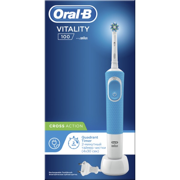 Фото - Зубная щетка электрическая Oral-B Braun Vitality D100.413.1 PRO CrossAction Blue