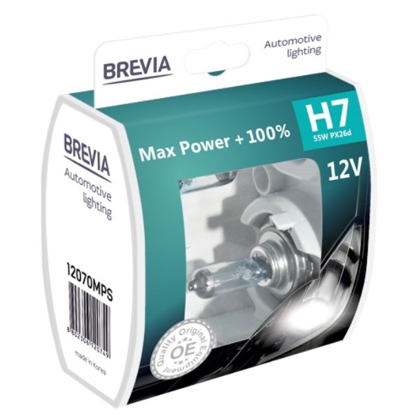 Фото - Автолампа Brevia H7 12V 55W PX26d Max Power +100% S2 (12070MPS) Фото - Автолампа Brevia H7 12V 55W PX26d Max Power +100% S2 (12070MPS)