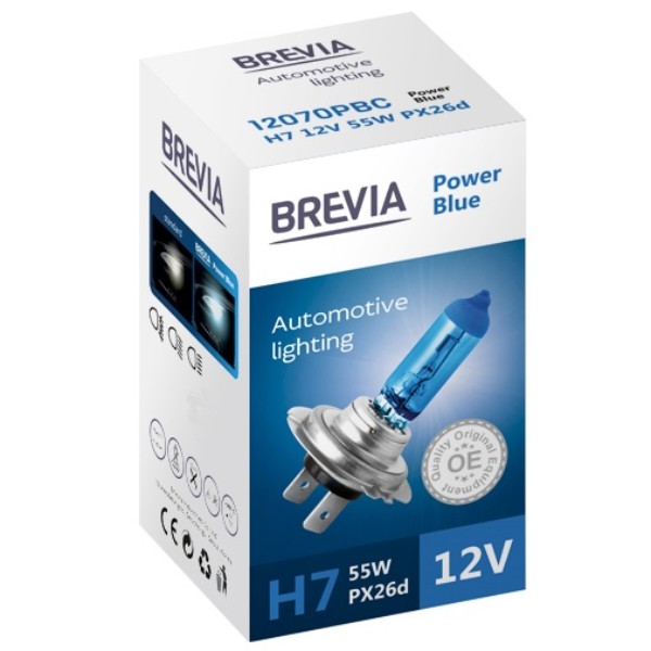 Фото - Автолампа Brevia H7 12V 55W PX26d Power Blue CP (12070PBC) Фото - Автолампа Brevia H7 12V 55W PX26d Power Blue CP (12070PBC)