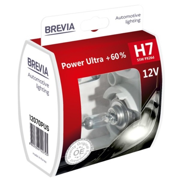Фото - Автолампа Brevia H7 12V 55W PX26d Power Ultra +60% S2 (12070PUS)