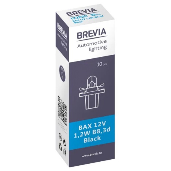 Фото - Автолампа Brevia BAX 12V 1.2W B8.3d Black CP (12322C)