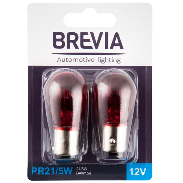 Фото - Автолампа Brevia PR21/5W 12V 21/5W BAW15d RED blister 2шт. (12327B2) Фото - Автолампа Brevia PR21/5W 12V 21/5W BAW15d RED blister 2шт. (12327B2)