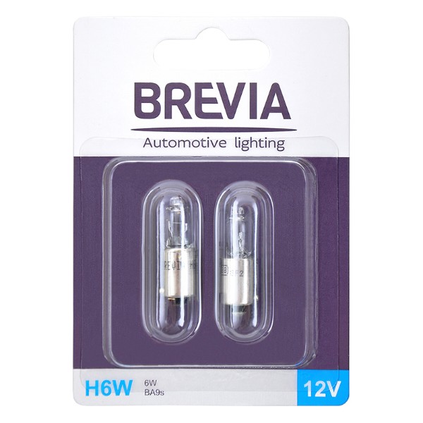 Фото - Автолампа Brevia H6W 12V 6W BAX9s B2 blister 2шт. (12332B2)