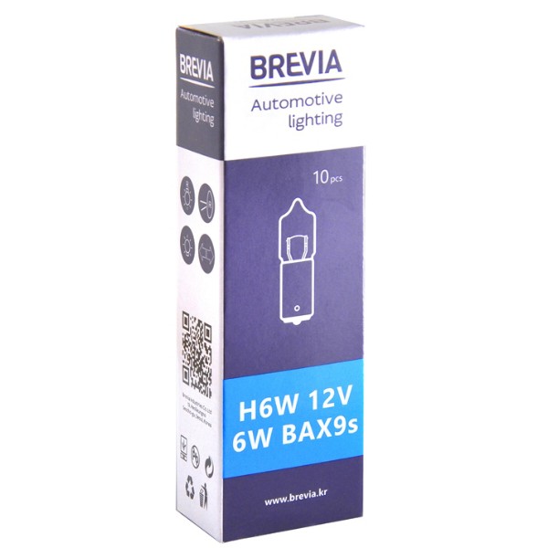 Фото - Автолампа Brevia H6W 12V 6W BAX9s CP (12332C)