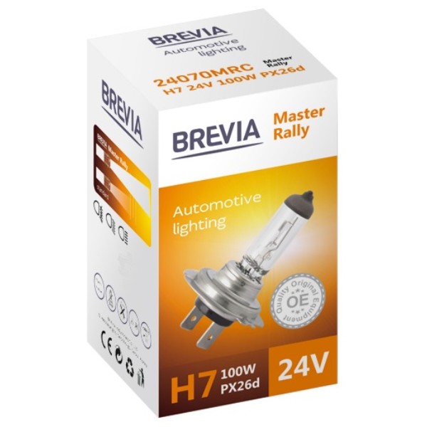 Фото - Автолампа Brevia H7 24V 100W PX26d Master Rally CP (24070MRC)