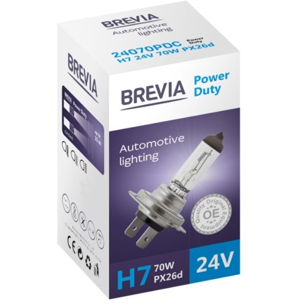 Фото - Автолампа Brevia H7 24V 70W PX26d Power Duty CP (24070PDC)