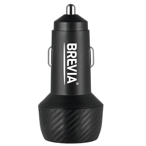 Фото - Автомобильное зарядное устройство Brevia ePower Dual Carbon 48W 1xUSB-C+1xUSB-A (46048CUB)