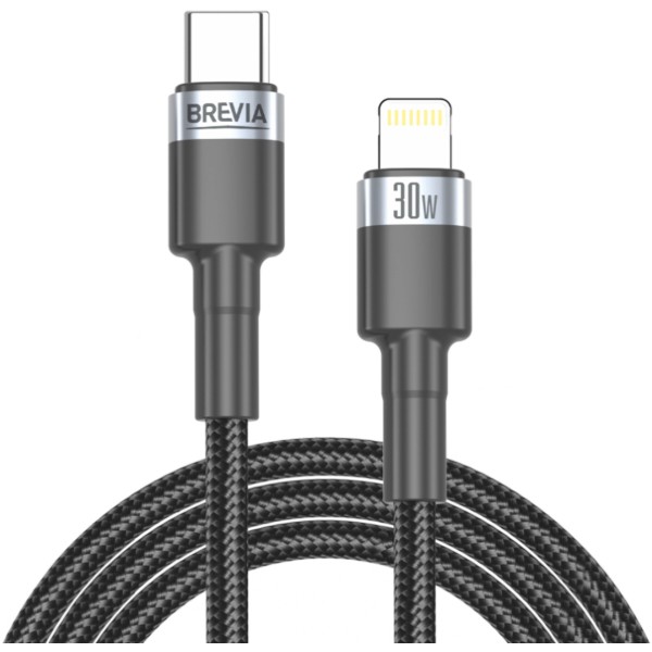 Фото - Кабель Brevia Type-C to Lightning 30W 1,2m, black (53120BCLC1) Фото - Кабель Brevia Type-C to Lightning 30W 1,2m, black (53120BCLC1)