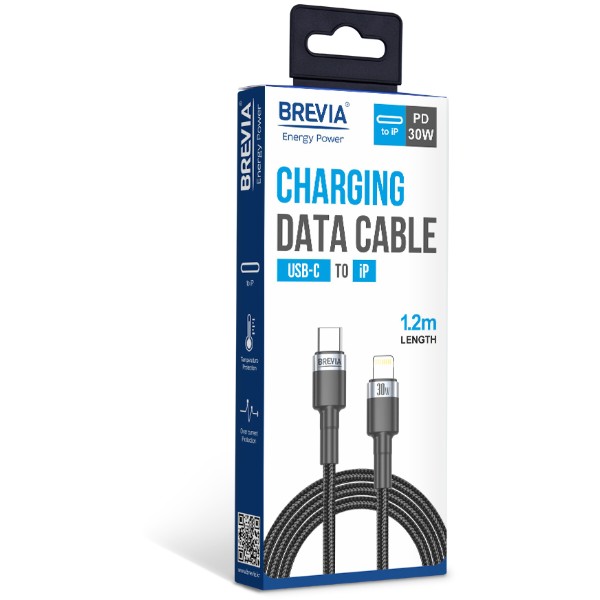 Фото - Кабель Brevia Type-C to Lightning 30W 1,2m, black (53120BCLC1)
