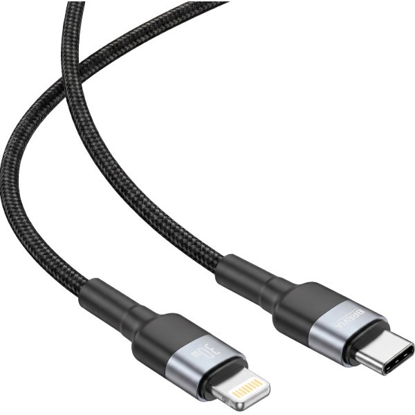 Фото - Кабель Brevia Type-C to Lightning 30W 1,2m, black (53120BCLC1)