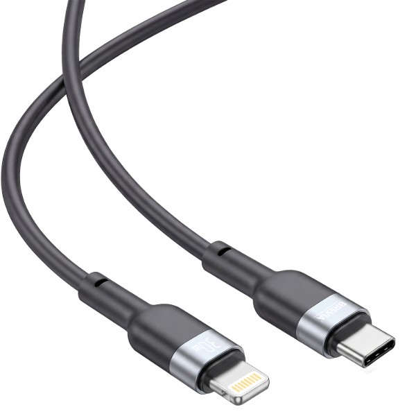Фото - Кабель Brevia Type-C to Lightning 30W 1.2m, black, ZIP (52120BCLZ1)