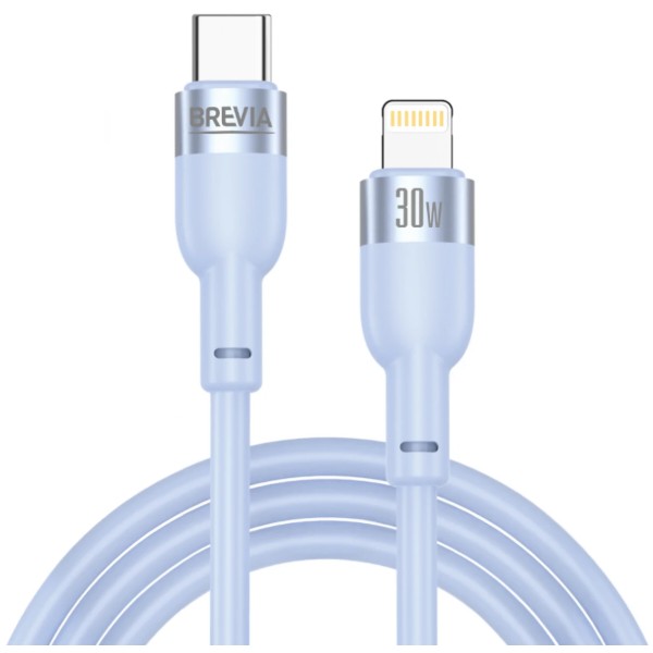 Фото - Кабель Brevia Type-C to Lightning 30W 1.2m, blue, ZIP (52120UCLZ1)