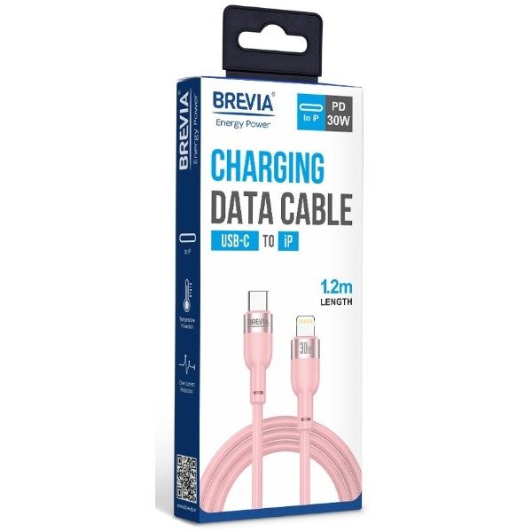 Фото - Кабель Brevia Type-C to Lightning 30W 1.2m, pink, box (52120PCLC1)