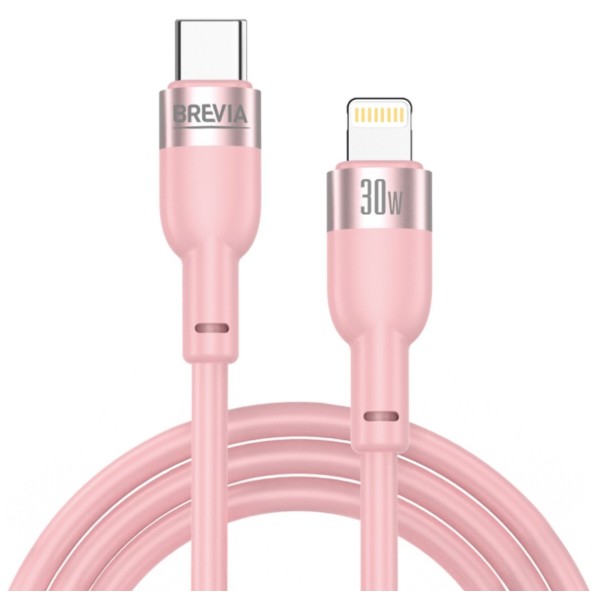 Фото - Кабель Brevia Type-C to Lightning 30W 1.2m, pink, ZIP (52120PCLZ1)