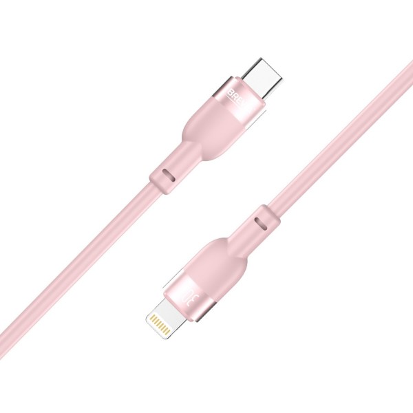 Фото - Кабель Brevia Type-C to Lightning 30W 1.2m, pink, ZIP (52120PCLZ1)