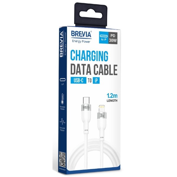 Фото - Кабель Brevia Type-C to Lightning 30W 1.2m, white, box (52120WCLC1)