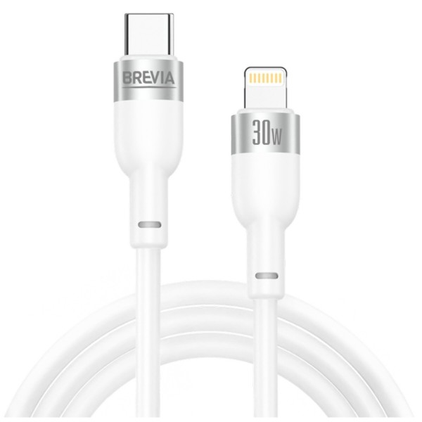Фото - Кабель Brevia Type-C to Lightning 30W 1.2m, white, ZIP (52120WCLZ1)