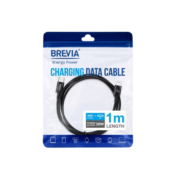 Фото - Кабель Brevia Type-C to Lightning 30W 1m, black (55100BCLZ1)