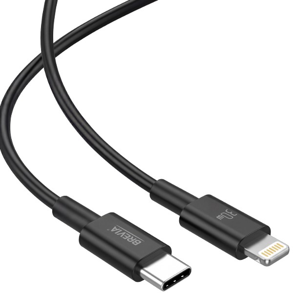 Фото - Кабель Brevia Type-C to Lightning 30W 1m, black (55100BCLC1)