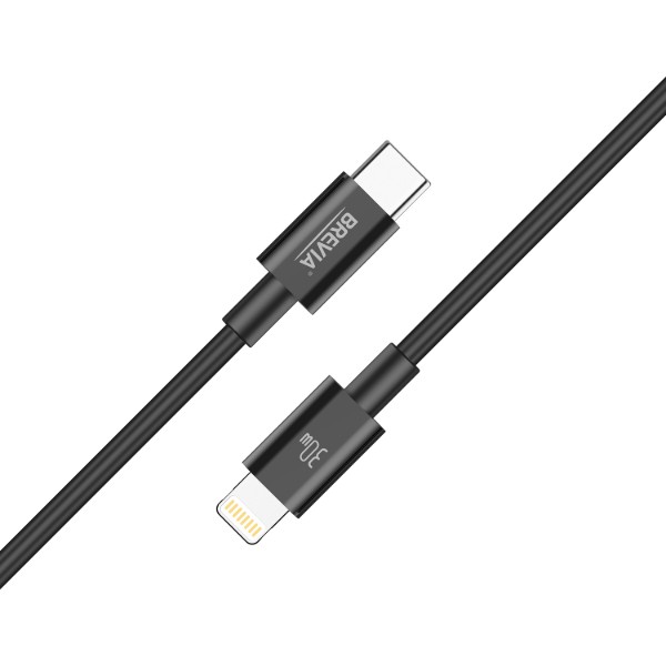 Фото - Кабель Brevia Type-C to Lightning 30W 1m, black (55100BCLC1)