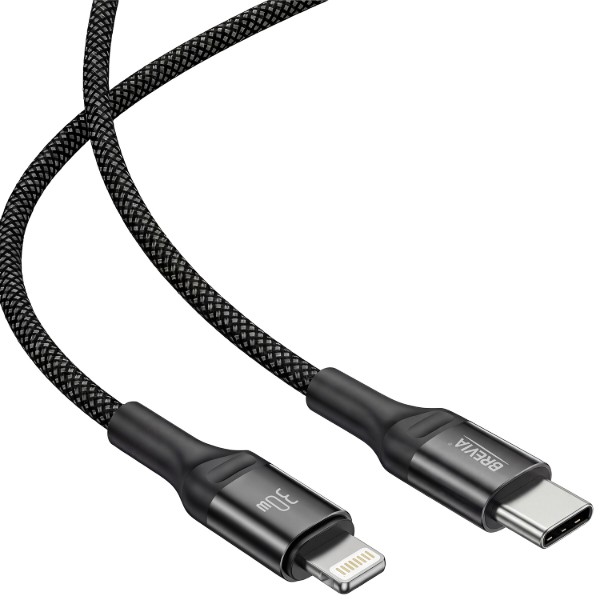 Фото - Кабель Brevia Type-C to Lightning 30W 1m, black (56100BCLC1)