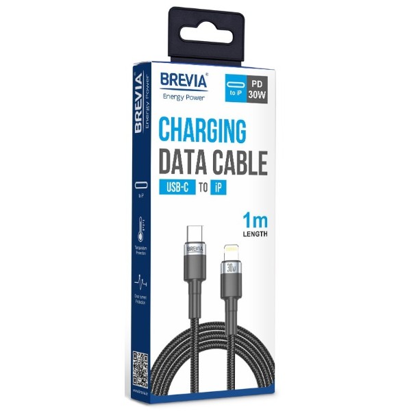 Фото - Кабель Brevia Type-C to Lightning 30W 1m, black, box (53100BCLC1)