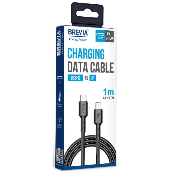 Фото - Кабель Brevia Type-C to Lightning 30W 1m, black, box (51100BCLC1)
