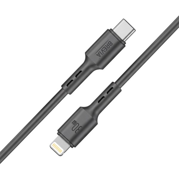 Фото - Кабель Brevia Type-C to Lightning 30W 1m, black, ZIP (51100BCLZ1)
