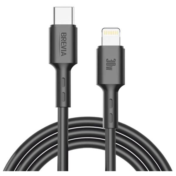 Фото - Кабель Brevia Type-C to Lightning 30W 1m, black, ZIP (51100BCLZ1)