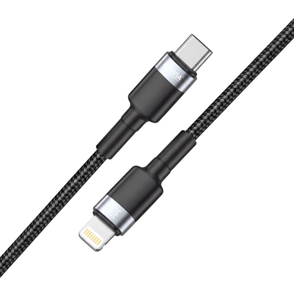 Фото - Кабель Brevia Type-C to Lightning 30W 1m, black, ZIP (53100BCLZ1)