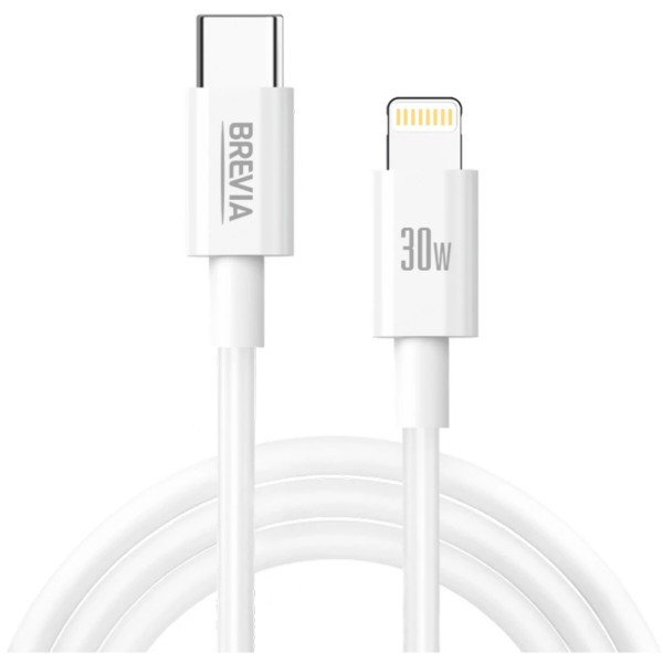 Фото - Кабель Brevia Type-C to Lightning 30W 1m, white (55100WCLZ1) Фото - Кабель Brevia Type-C to Lightning 30W 1m, white (55100WCLZ1)