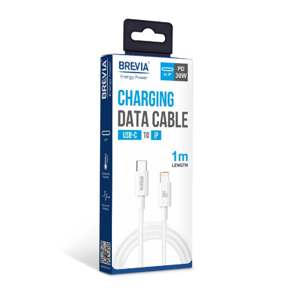 Фото - Кабель Brevia Type-C to Lightning 30W 1m, white (55100WCLC1)