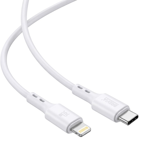 Фото - Кабель Brevia Type-C to Lightning 30W 1m, white, ZIP (51100WCLZ1)