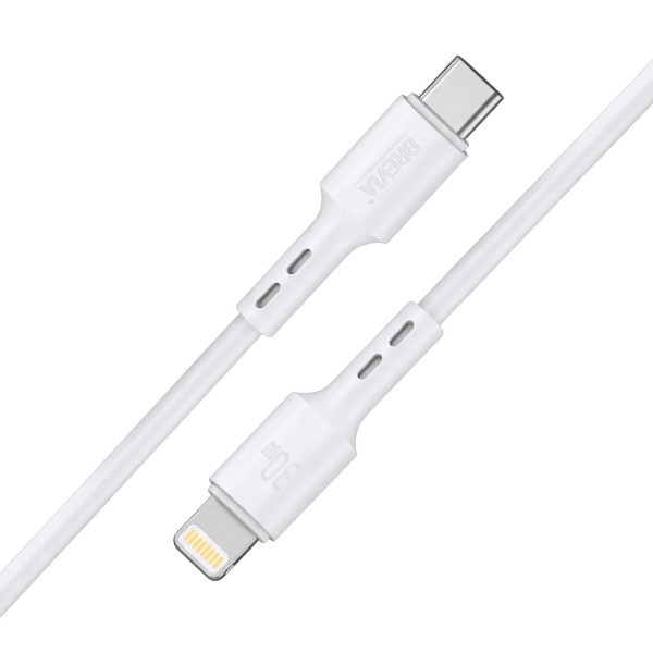 Фото - Кабель Brevia Type-C to Lightning 30W 1m, white, ZIP (51100WCLZ1)