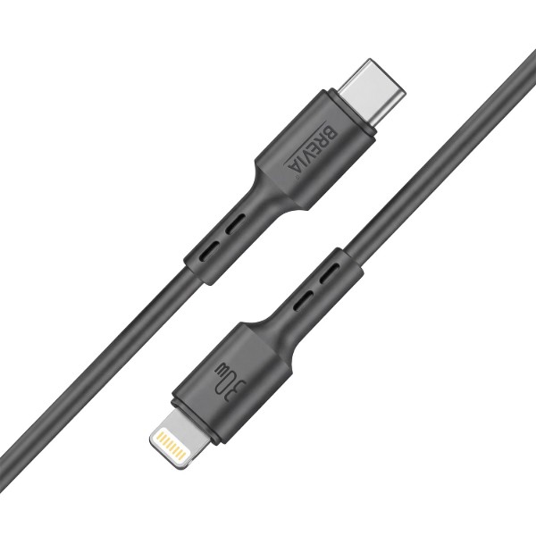 Фото - Кабель Brevia Type-C to Lightning 30W 2m, black, ZIP (51200BCLZ1)