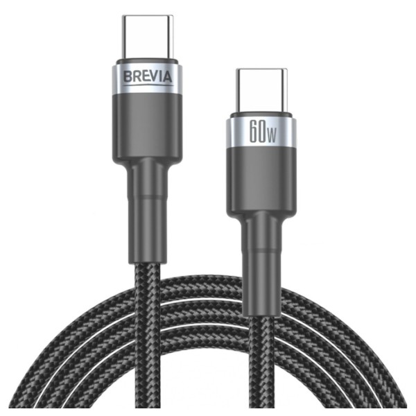 Фото - Кабель Brevia Type-C to Type-C 60W 1,2m, black (53120BCCC1) Фото - Кабель Brevia Type-C to Type-C 60W 1,2m, black (53120BCCC1)
