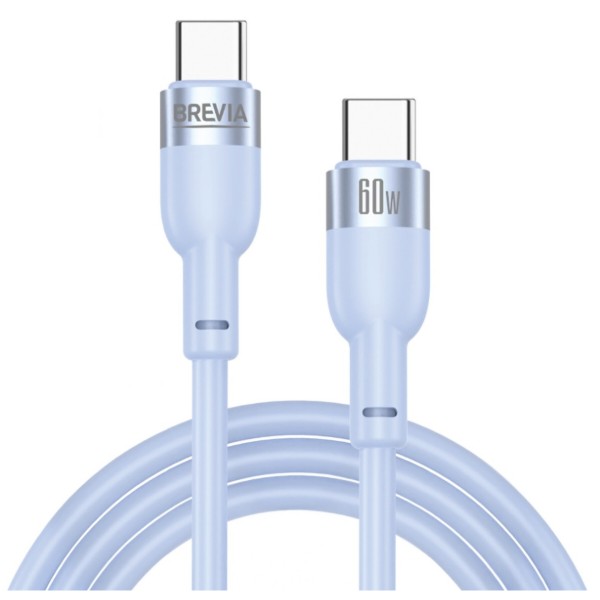 Фото - Кабель Brevia Type-C to Type-C 60W 1.2m, blue, ZIP (52120UCCZ1)