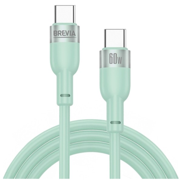 Фото - Кабель Brevia Type-C to Type-C 60W 1.2m, mint, ZIP (52120MCCZ1) Фото - Кабель Brevia Type-C to Type-C 60W 1.2m, mint, ZIP (52120MCCZ1)