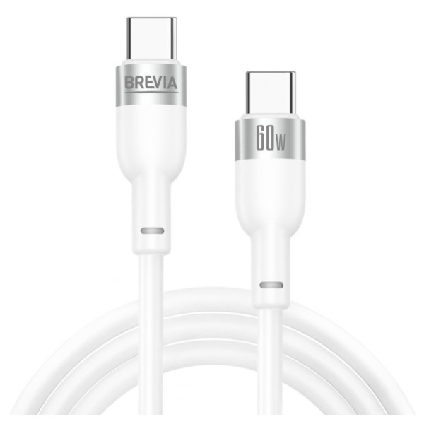 Фото - Кабель Brevia Type-C to Type-C 60W 1.2m, white, box (52120WCCC1) Фото - Кабель Brevia Type-C to Type-C 60W 1.2m, white, box (52120WCCC1)