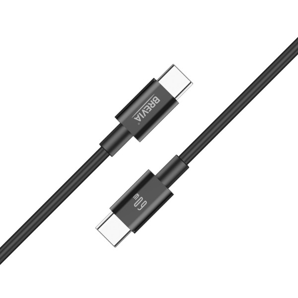 Фото - Кабель Brevia Type-C to Type-C 60W 1m, black (55100BCCC1)