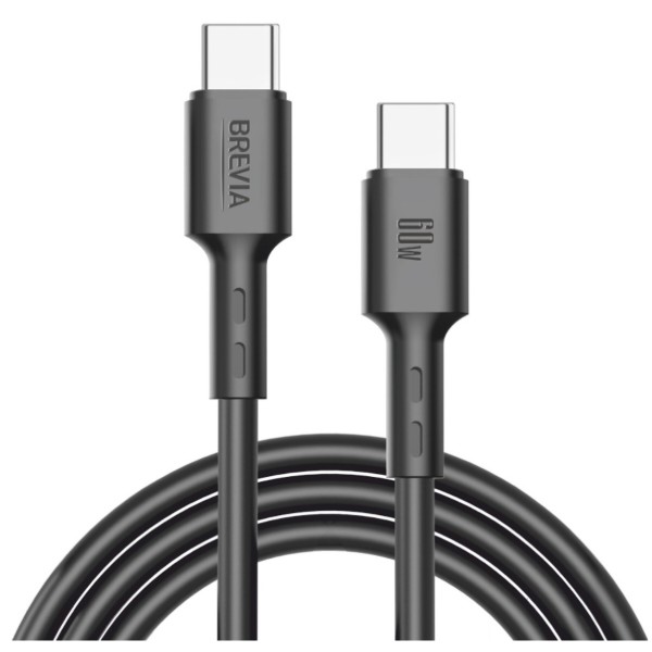 Фото - Кабель Brevia Type-C to Type-C 60W 1m, black, box (51100BCCC1) Фото - Кабель Brevia Type-C to Type-C 60W 1m, black, box (51100BCCC1)